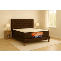 Ethan Desing - Cama Plaza Y Media Café Oscuro Capitoné + Colchon Mery Desing