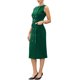 thumbnail image 4 of INSPIRE CHIC Vestido de Trabajo Doble Botonadura para Mujeres Sin Mangas Cuello Redondo Formal con Cinturón Vestido Lápiz XL Verde, 4 of 6