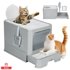 Koba - Arenero Gato Cerrado Baño Sanitario Con Tapa Y Pala Grande