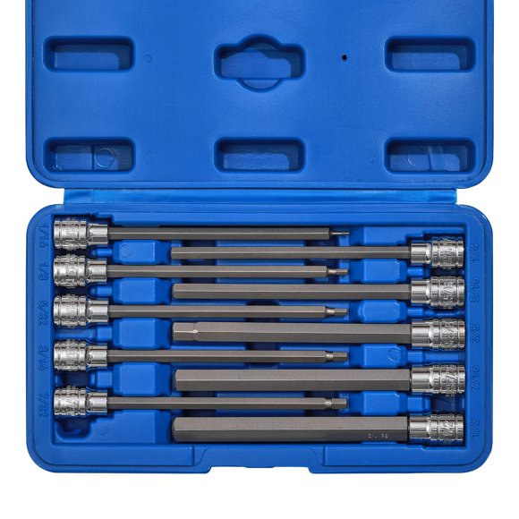 Juego de enchufes Mayouko 3/8 Drive Extra Long Allen Hex Bit, 10 unidades