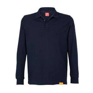 T-World - Polera Polo 60% Algodón Manga Larga Hombre Azul