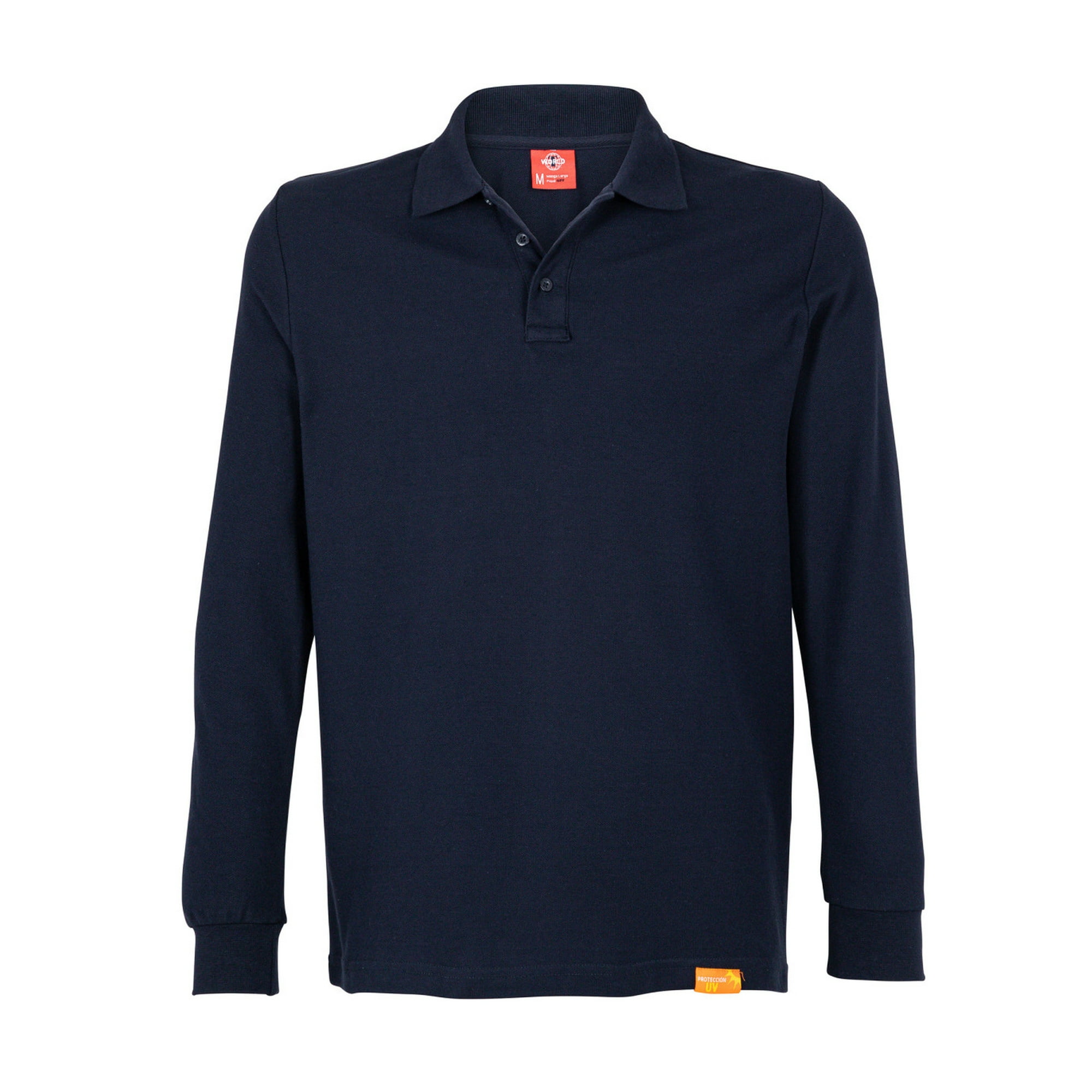 T-world - Polera Polo 60% Algodón Manga Larga Hombre Azul