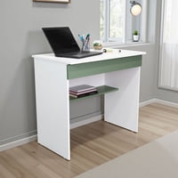 Tuhome - Escritorio 1 Cajon Ohio 73X80X49,8 Cm Blanco Y Agave