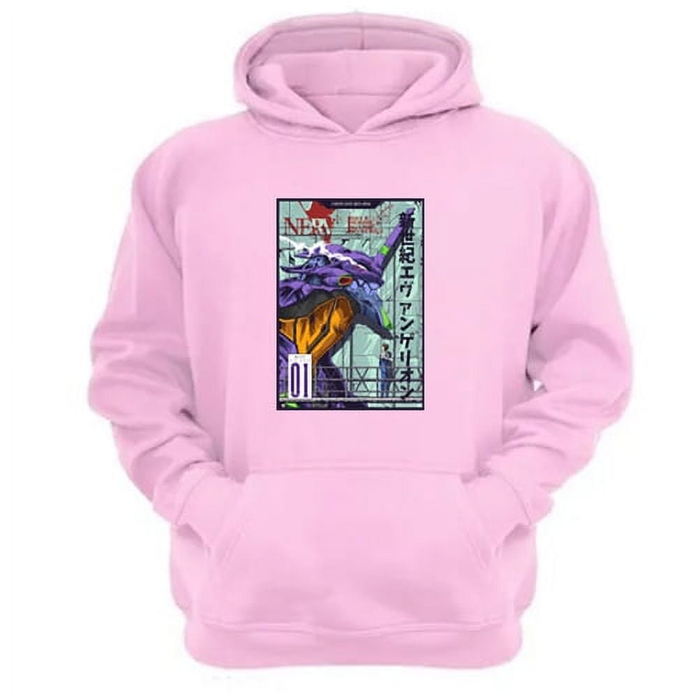 Genérico - Polerón Canguro Evangelion Rosa Talla Xl Unisex