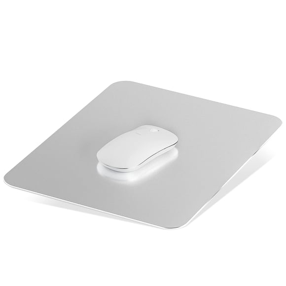 Mouse Pad Liboer de aluminio de doble cara, plata/negro