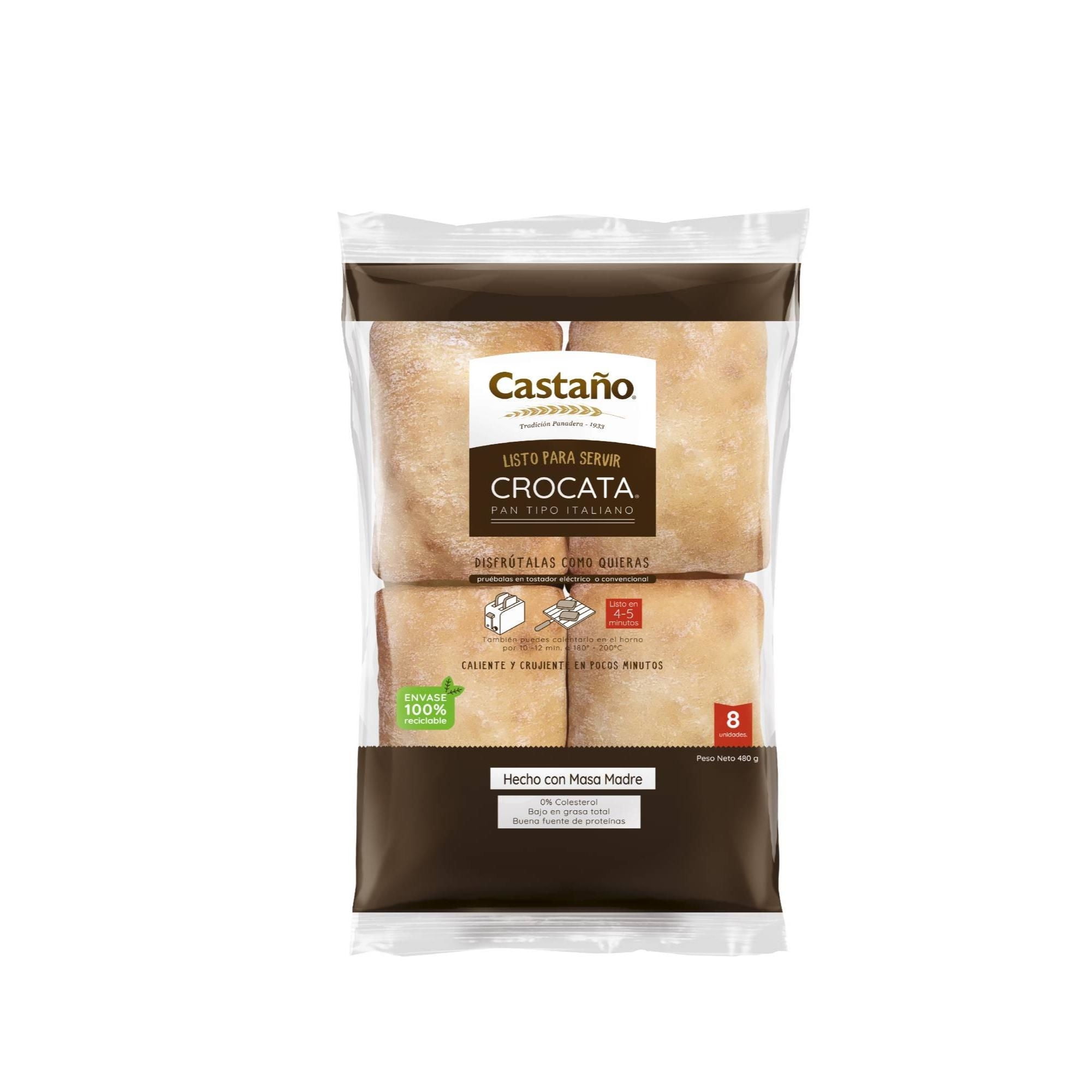Pan Precocido Crocata 8 Un 480 gr Castaño