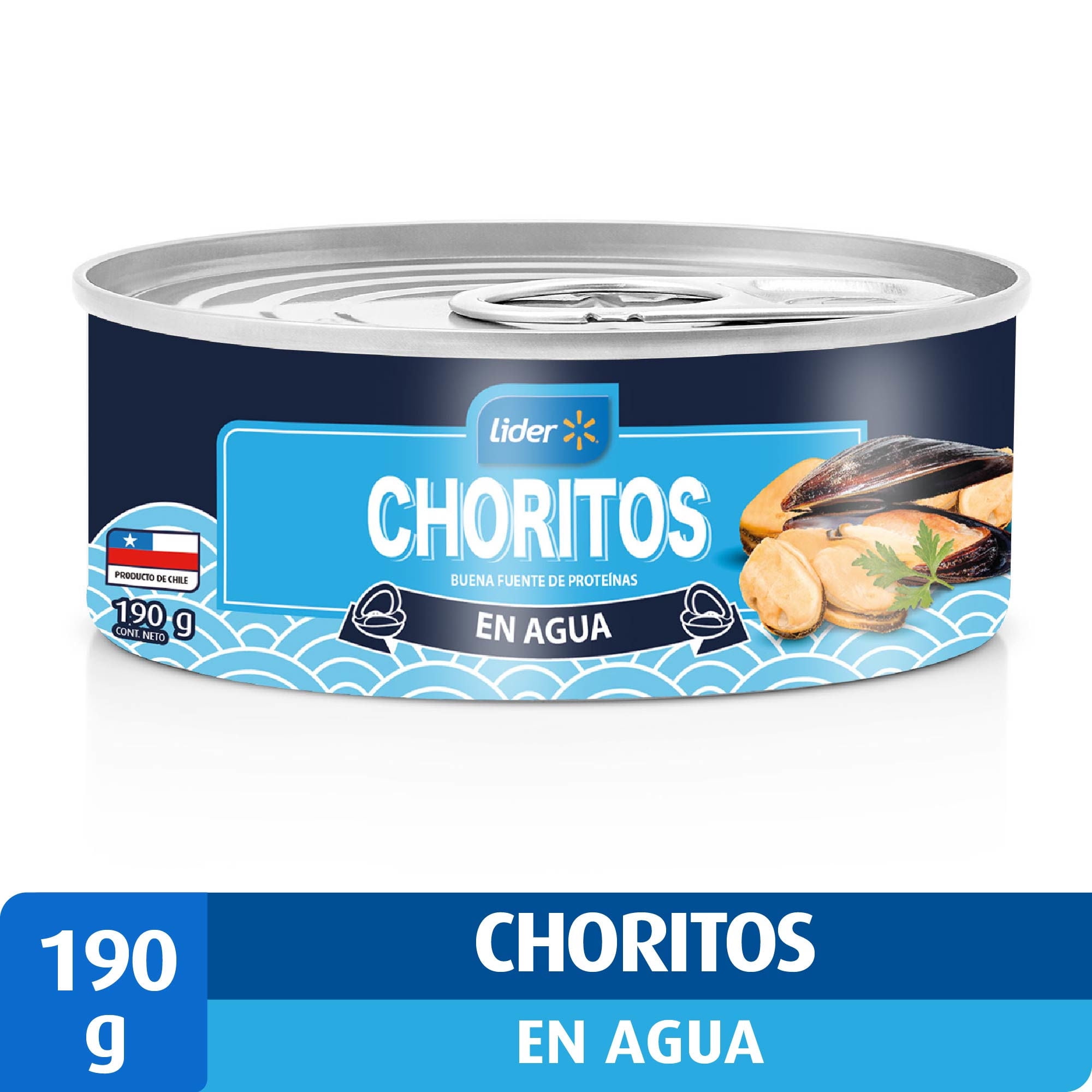 Choritos Agua Lata Drenado 100 g - Neto 190 g Lider