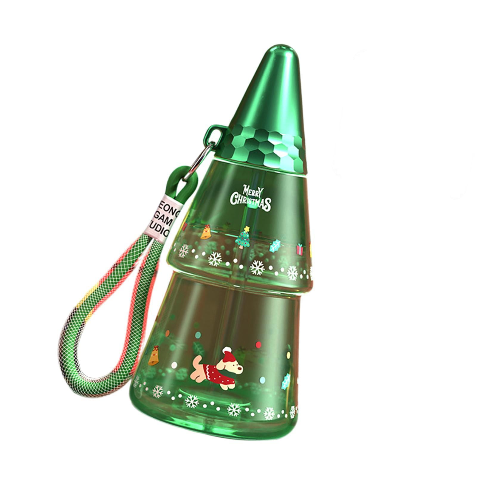 Bothyi - Vaso Para Beber De 500 Ml, Vaso Con Pajita Navideño Para Té, Agua Fría, Niñas Y Niños, Color Verde