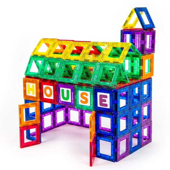 Kit de 80 piezas Playmags Tiles magnéticos con letras y números