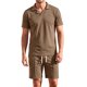 thumbnail image 1 of INSPIRE CHIC Conjunto de 2 Piezas para Hombre Camisa Polo y Pantalones Cortos Conjunto Casual de Verano L Marrón, 1 of 5