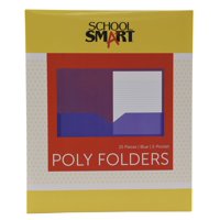 Folder School Smart, 2 Bolsillos, Azul Polivinílico, Paquete De 25