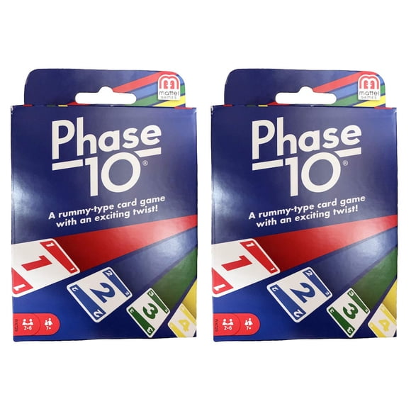 Juego de cartas Mattel Phase 10, paquete de 2