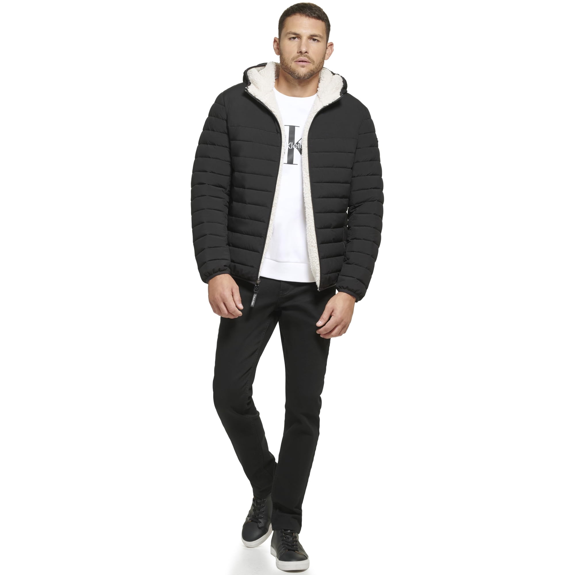 Chaqueta Calvin Klein Para Hombre, Con Capucha, Color Ébano, Talla M