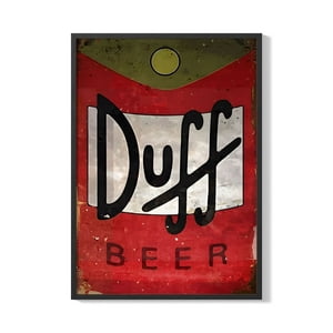 Creango - Cuadro Poster Enmarcado Cerveza Duff Los Simpson Decorativo