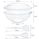 thumbnail image 2 of Juego de ensaladeras EcoDispose de plástico transparente de 4 x 160 ml con tapa y utensilios, 2 of 6
