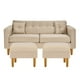 thumbnail image 1 of Sofa New Retro 3c + 2 Pouf Felpa 04 Beige, 1 of 6