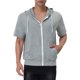 thumbnail image 1 of INSPIRE CHIC Chaquetas con Capucha de Manga Corta para Hombre de Color Sólido con Cremallera M Gris, 1 of 7