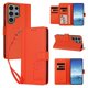 thumbnail image 2 of Funda Cartera Trébol para Samsung Galaxy S23 Ultra con Ranuras Tarjetas y Carga Inalámbrica Naranja, 2 of 6
