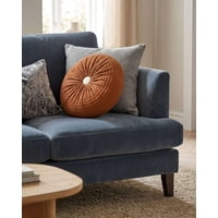 Todo Para El Hogar - Cojines Redondo Plisado Terciopelo Acento Elegante Para Sofá Pack De 2