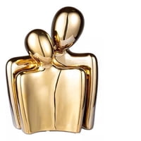 Genérico - Set 2 Figuras Decorativas Pareja Amor Dorada