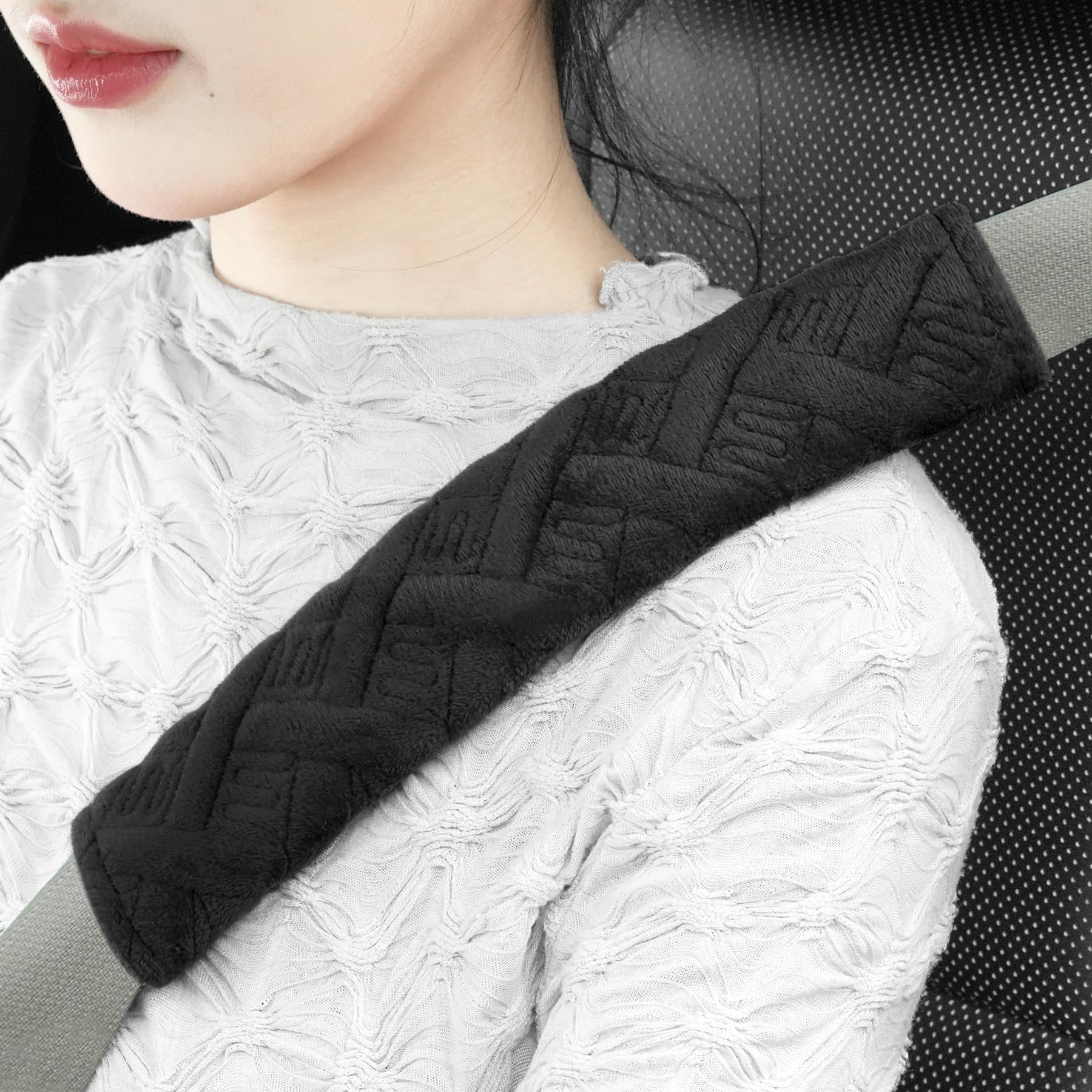 Funda Para Cinturón De Seguridad De Coche Justtop Universal, Paquete De 2, Color Negro