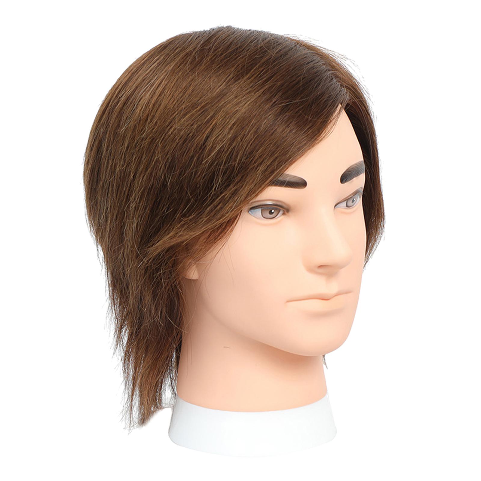 Magideal - Cabeza De Maniquí Masculino Para Peluquería, Muñeca De Entrenamiento Para Permanente. Piel Blanca Marrón