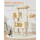 thumbnail image 3 of Árbol para gatos Taoqimiao MS029LM, 125 cm, con 2 condominios y cestas, color beige, 3 of 9