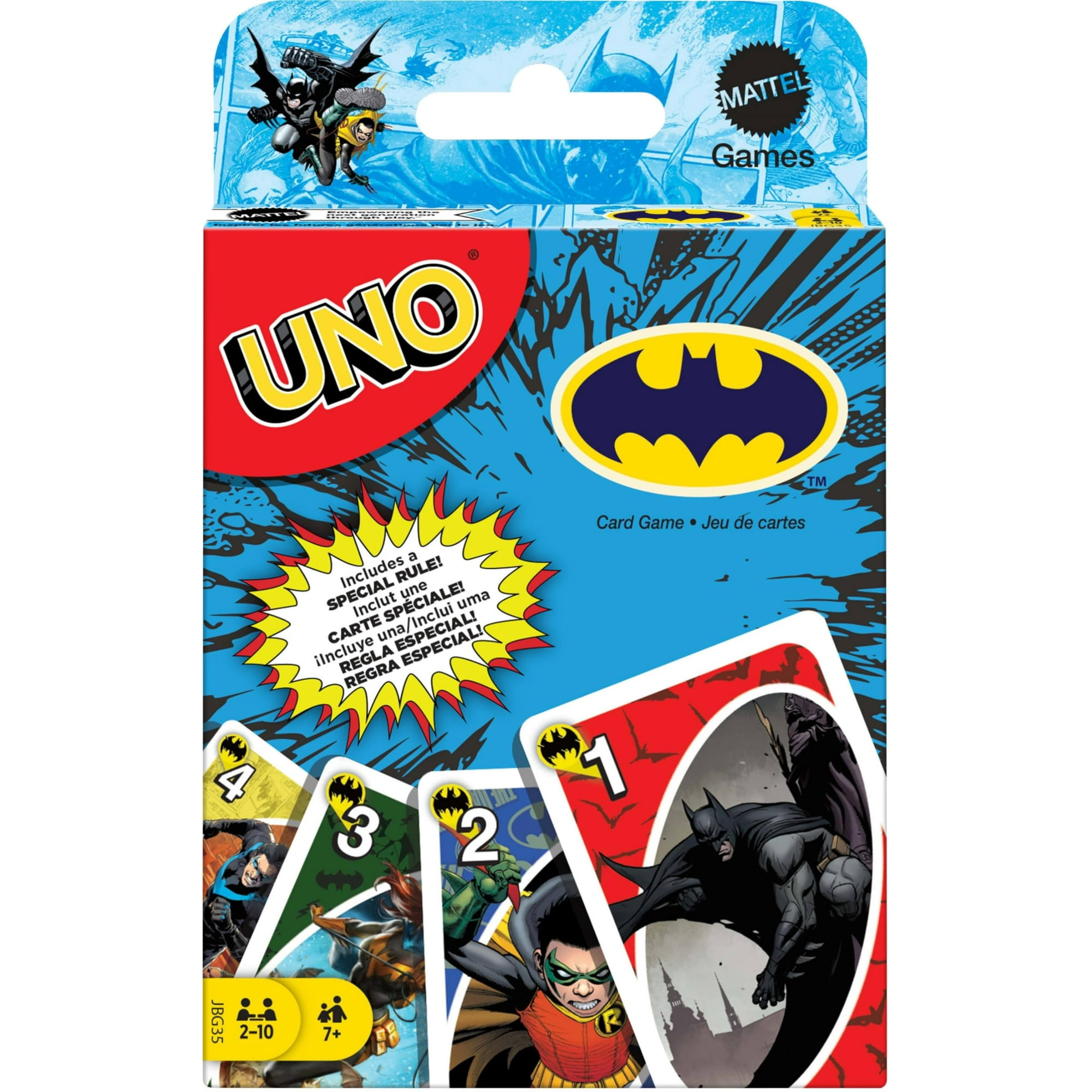 Juego De Cartas Mattel Games Uno Batman Comics Para Niños Y Adultos