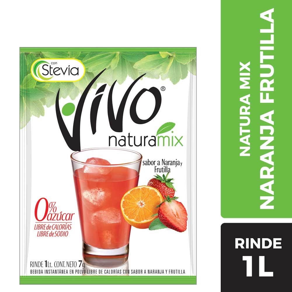 Refresco Naturamix Naranja Frutilla 0% Azúcar Sobre 7 g Vivo