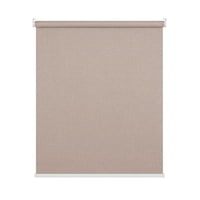 Cortina Roller Blackout 1 Paño 80 X 240 Cm Sin Cenefa Cafe Claro Lino Guiza