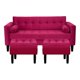 thumbnail image 1 of Sofa Retro 3c + 2 Pouf Felpa 00 Burdeo, 1 of 6