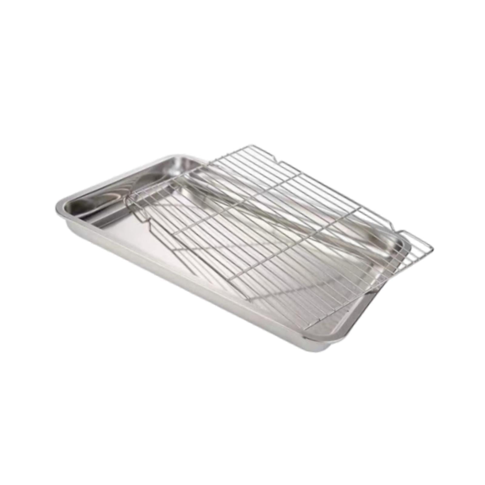Magideal - Bandeja Para Hornear Bandeja Para Hornear Con Rejilla De Alambre Placa Portátil Bandeja Para Hornear De Acero Inoxidable Reutilizable Bandeja Para Hor 60 Cm X 40 Cm X 48 Cm