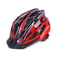 Frc - Casco Para Bicicleta Ajustable Con Luz Rojo/Negro