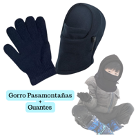 Genérico - Set Invierno Infantil Gorro Pasamontaña + Guantes De Lana