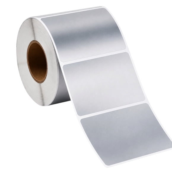 500 Etiquetas Activo Fijo 100x70mm Plateadas