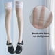thumbnail image 3 of Medias de seda hasta el muslo para mujer, calcetines de silicona con encaje y lazo de satén., 3 of 5
