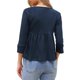 thumbnail image 3 of INSPIRE CHIC Blusa casual con peplum para mujer, manga 3/4, cuello en V con lazo, dobladillo con volantes, blusa de verano M azul oscuro, 3 of 6
