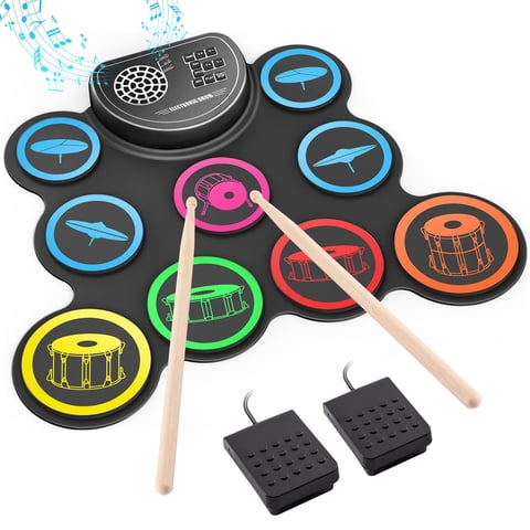 Batería Electrónica Sboet 9 Drum Practice Pad Con Conector Para Auriculares