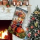 thumbnail image 1 of Pollitos en Fuga Tema: Calcetines de Navidad, fino lino blanco para colgar en escaleras y chimenea, decoración navideña para el hogar, regalo de Navidad.54cm×38cm, 1 of 5