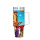 thumbnail image 2 of ¡Vamos, Doggos! Vaso aislado de acero inoxidable con asa, diseño temático, regalo para familia, amigos y fans; incluye pajita y encaja en el portavasos estándar, 40 oz, 2 of 6