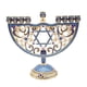 thumbnail image 3 of Estilo Europeo Retro Hanukkah Menorah Suministros Religiosos Adornos Azul, 3 of 5