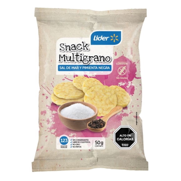 Snack Multigrano Sal de Mar & Pimienta negra, 50 g