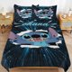 thumbnail image 2 of 3 Pieces Stitch Bedding Comforter Set Full with 2 Pillowcases for Kids Teens Girls Women Microfiber Easy Wash Light Breathable Cozy White Base Bed Sheets, 2 of 5