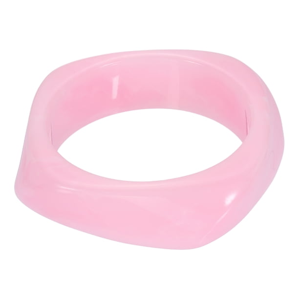 Uxcell Pulsera de Resina Acrílica Irregular Gruesa para Mujeres, Brazalete Ancho Geométrico Apilable de Carey Acetato, Joyería de Declaración, Rosa