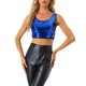 thumbnail image 1 of INSPIRE CHIC Top corto de lentejuelas metálicas para mujer Brillo brillante sin mangas Fiesta Club Tanque Top M Azul Real, 1 of 6