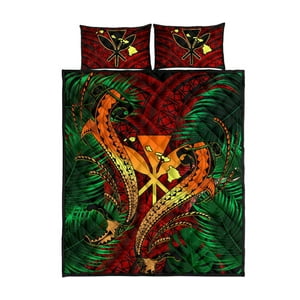 Milsleep - Juego De Cama Colcha Hawaii Shark Polynesian Tropical - Rojo