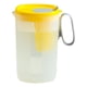 thumbnail image 2 of Tetera de plástico con flores, tetera para nevera, jarra de jugo con colador, jarra de agua para café, jugo, cerveza fría, bebida de agua fría/calient Amarillo, 2 of 5