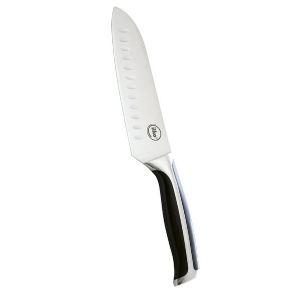 Cuchillo Santoku 18 Cm Acero Inoxidable Plateado - Negro