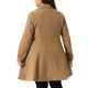 thumbnail image 3 of Abrigo de invierno con solapa de muesca y doble botonadura para mujer de talla grande Agnes Orinda, abrigo de trinchera 1X color camello, 3 of 5