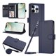thumbnail image 1 of Funda Billetera de Cuero Sintético para iPhone 13 Pro, Azul, 1 of 6